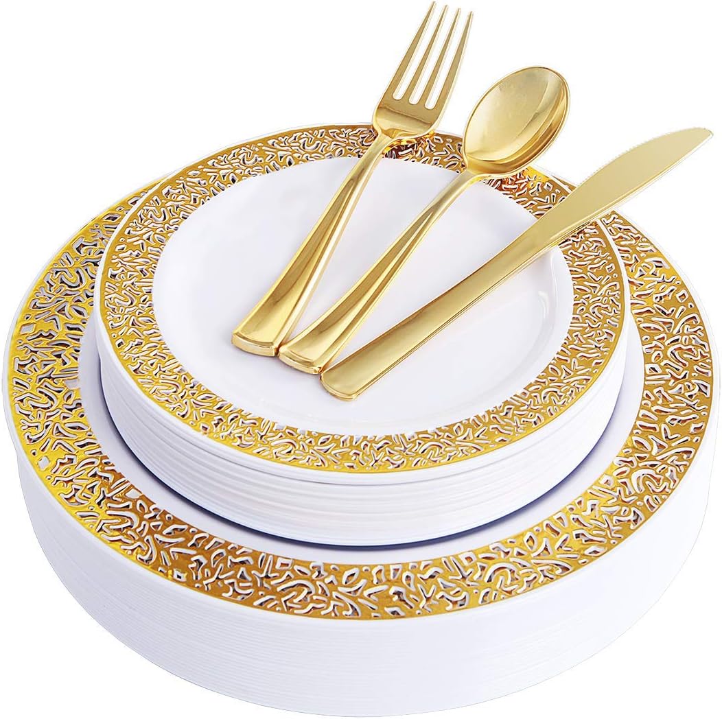Best table set glass plate with gold trim