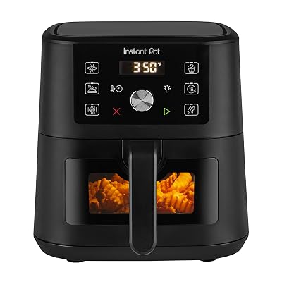 Instant Pot 4Qt Vortex 6-in-1 Mini Air Fryer, Custom Program Options, Air Fry, Broil, Roast, Dehydrate, Bake, Reheat, Black, 4 Quarts
