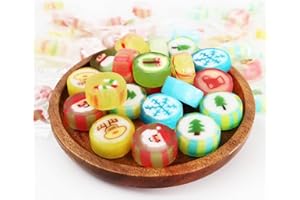 RBBZ PARTY Christmas Candy 1 LB Bulk Hard Candy Individually Wrapped (approx. 118 pieces) - Small Hard Candies Christmas Variety Pack