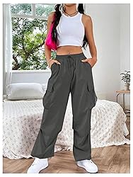 SweatyRocks Women's Drawstring Elastic Waist Loose