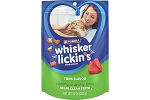 Purina Whisker Lickin's Cat Treats, Crunchy and Yummy Tuna Flavor - (Pack of 4) 10 oz. Pouches