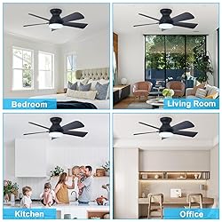 Depuley Modern Ceiling Fan with Light: 35-Inch