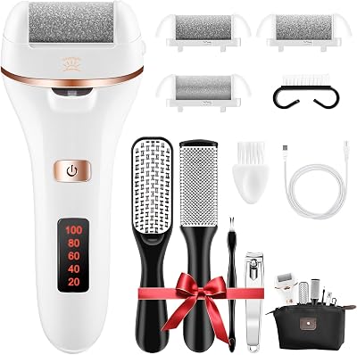 Ratukall Electric Foot File Callus Remover Waterproof Pedicure Tools Set w/ Bag
