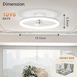 VOLISUN Low Profile Ceiling Fans with Light and