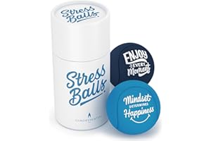 CANDESSENTIAL Candescent Stress Balls - Hand Therapy Relief for Anxiety, Fidget, Tension, Exercise Strengthener - Motivational Toys for Adults & Kids - Set of 2 (Crystal Blue, Ocean Blue)