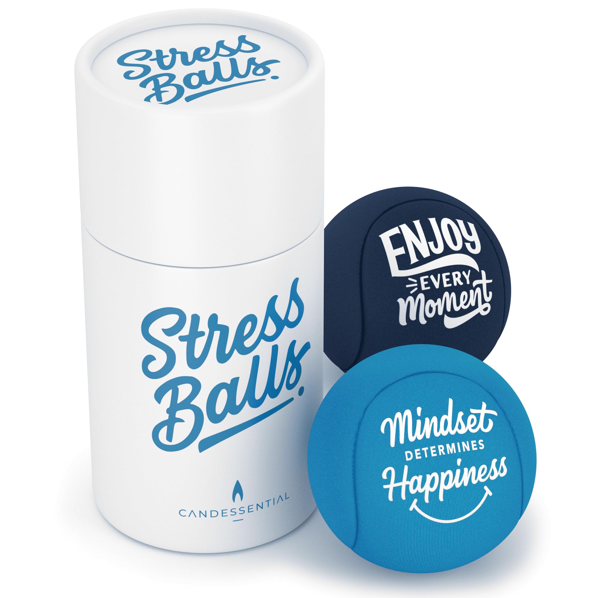 Photo 1 of Candescent Stress Balls - Hand Therapy Relief for Anxiety, Fidget, Tension, Exercise Strengthener - Motivational Toys for Adults & Kids - Set of 2 (Crystal Blue, Ocean Blue)