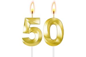 XPINBAO 50th Birthday Candles for Cake,Birthday Decorations for Him Her,Number Candles for Cake Toppers Party Anniversary