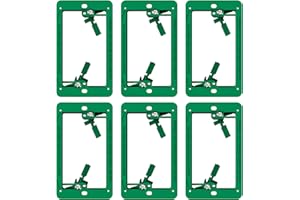 LEENUE 6 Pack Low Voltage Mounting Bracket 1 Gang for Single Gang Wall Plate, Low Voltage Box for Old Work, Telephone Wires, Network Cable, HDMI, Coaxial, Speaker Wire, Green