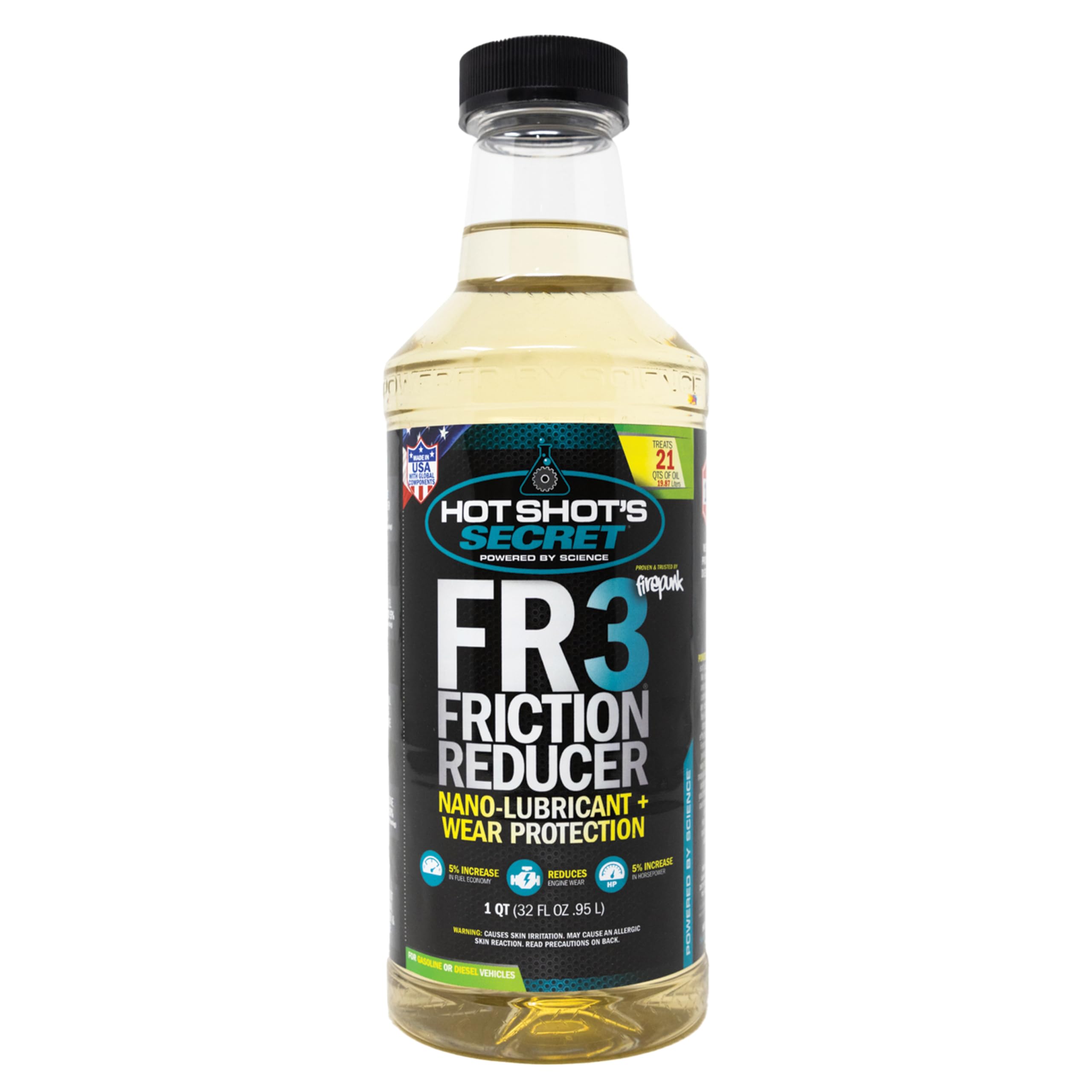 Photo 1 of **2/3 bottle**Hot Shot's Secret Friction Reducer FR3 32oz. Synthetic Oil Additive Protects Engine & Improves Performance, Friction Modifier for Gas & Deisel Engines Increases Fuel Economy