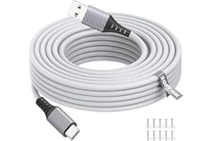 ASKUBSKU 20FT/6M USB A to USB C Power Cable for CCTV Camera, 18W QC Type C Power Extension Cable for Xiaomi Mi Security Camer
