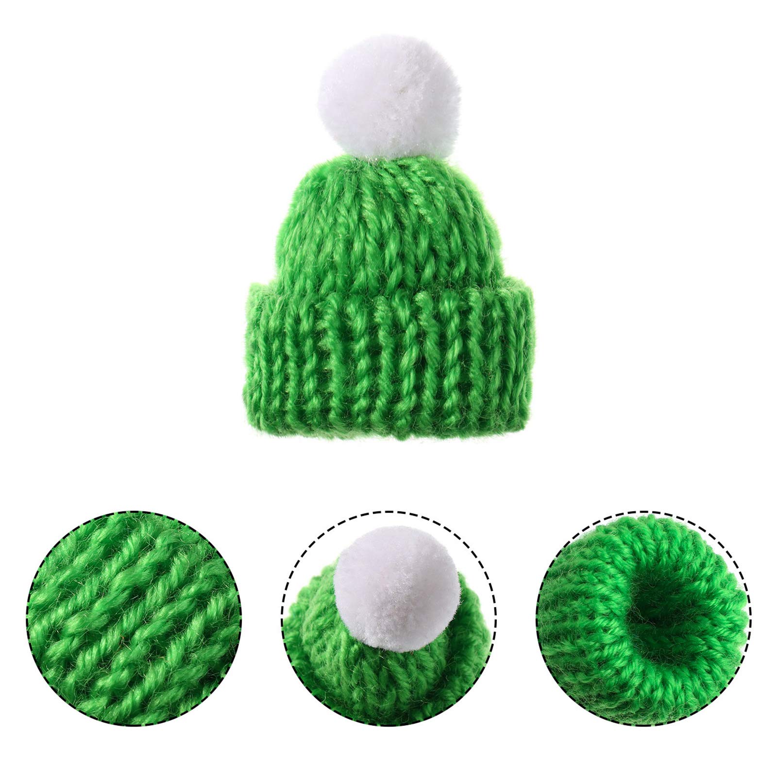WILLBOND Mini Knitting Hats Doll Hat DIY Craft Knitting Decoration Mini Christmas Knit Hats for DIY Hair Accessories Crafts Hanging Ornaments Assorted Christmas Tree Ornaments,20 Styles(40 Pieces)