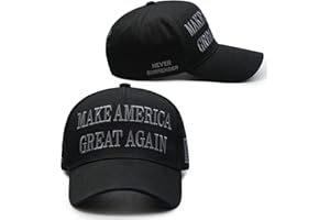 AEONDA Donald Trump 45-47 Never Surrender MAGA Hat Slogan with USA Flag Adjustable Baseball Cap Black
