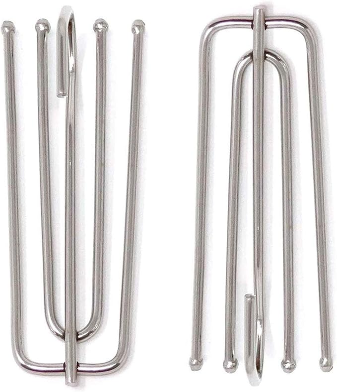 NGe 45PCS Stainless Steel Curtain Pleat Hook of 4 Prongs Pinch Pleat Clips Hooks