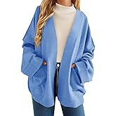 Cicy Bell Womens Oversized Cardigans Long Sleeve Open Front Shawl Sweaters Knit Fall Outerwear with Pockets