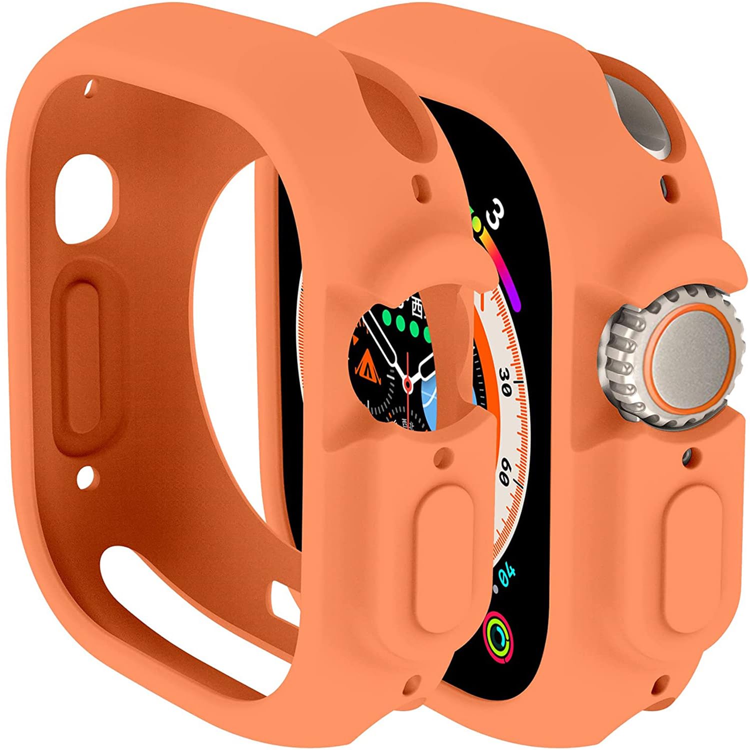 Miimall Bumper Case Compatible with Apple Watch Ultra 49mm, Ultra-Thin Soft TPU Bumper Cover Shock-proof Protective Frame Protective Case for iWatch Ultra 49mm-Orange