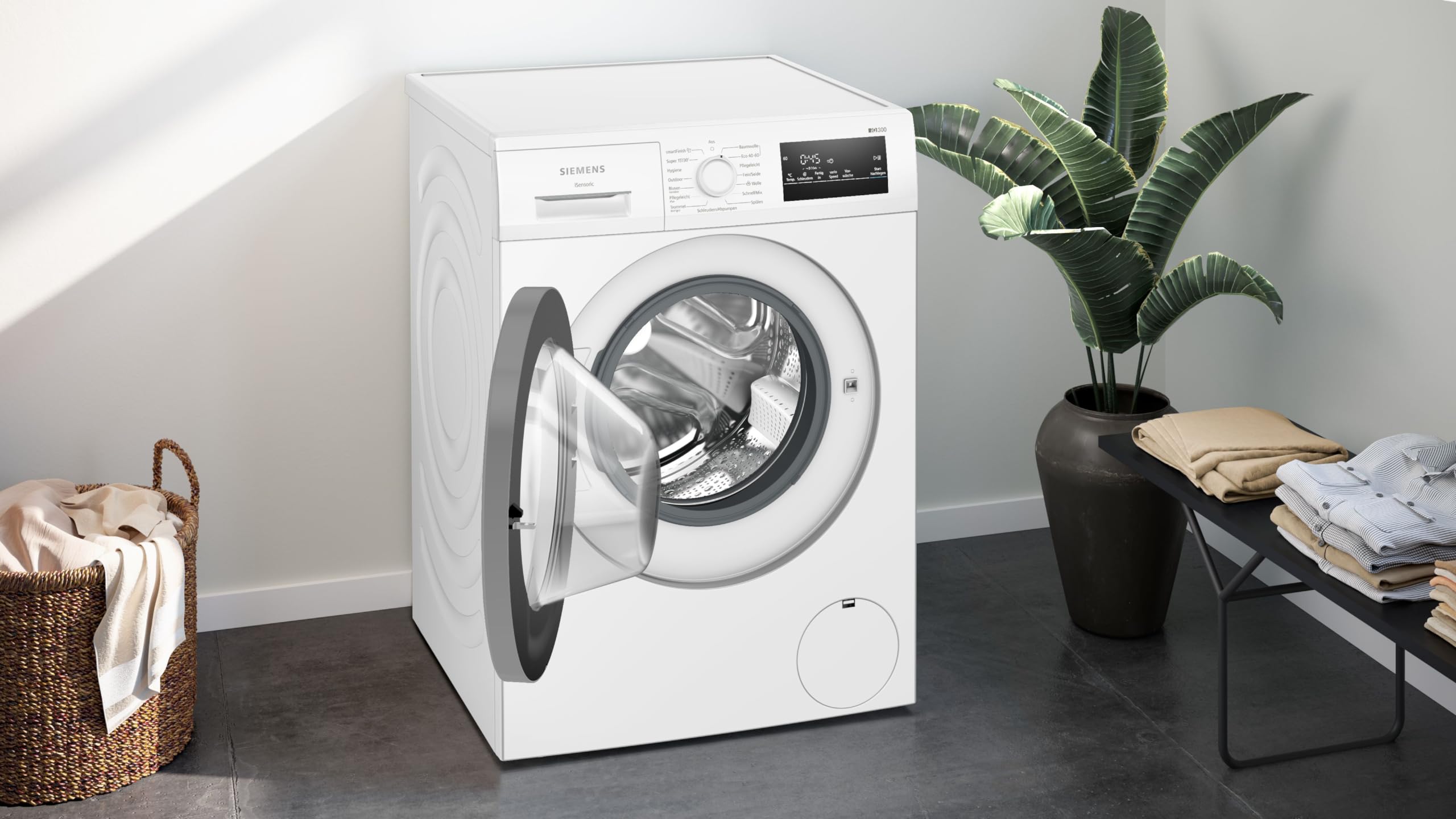 Siemens WG44B20Z0 Waschmaschine iQ700, Frontlader mit 9 kg Fassungsvermögen, 60 cm, 1400 UpM, Made in Germany, schneller Waschen mit speedPack XL, Antiflecken-System, Home Connect, Weiß 4