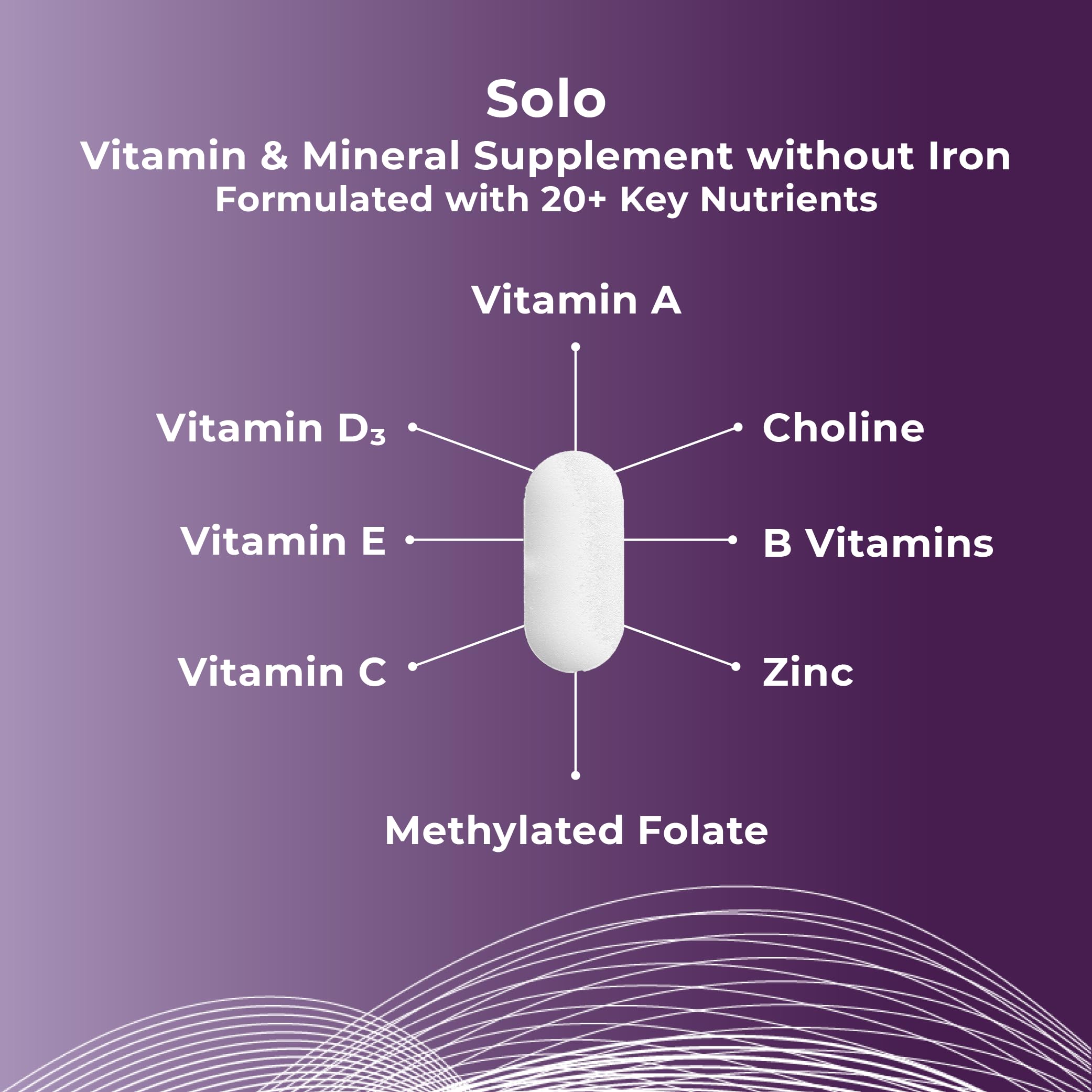 Theralogix Solo Multivitamin & Multimineral Supplement Without Iron - 90-Day Supply - Iron-Free Multivitamin - Support for Women & Men - Vitamin D3, Vitamin C & B Vitamins - NSF Certified - 90 Tablets