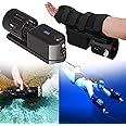 OROMMA 65ft Waterproof Underwater Scooter Sea Scooter, Fixed on Your Arm Free to Hands fist to Control The Accelerator Snorkeling Gear for Snorkeling Swimming Scuba Diving,1HandSuit