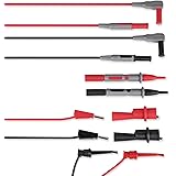 AstroAI Multimeter Electronic Test Leads Kit with Alligator Clips and Plunger Mini Hooks, Probes Upgraded To CAT IV
