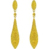 EVER FAITH Austrian Crystal Wedding Prom Jewelry Double Waterdrop Bridal Party Pierced Dangle Earrings for Women