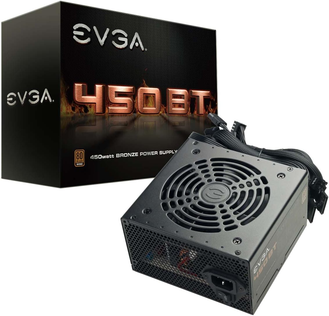 EVGA 100-BT-0450-K1, 450 BT, 80+ Bronze 450W, 3 Year Warranty, Power Supply