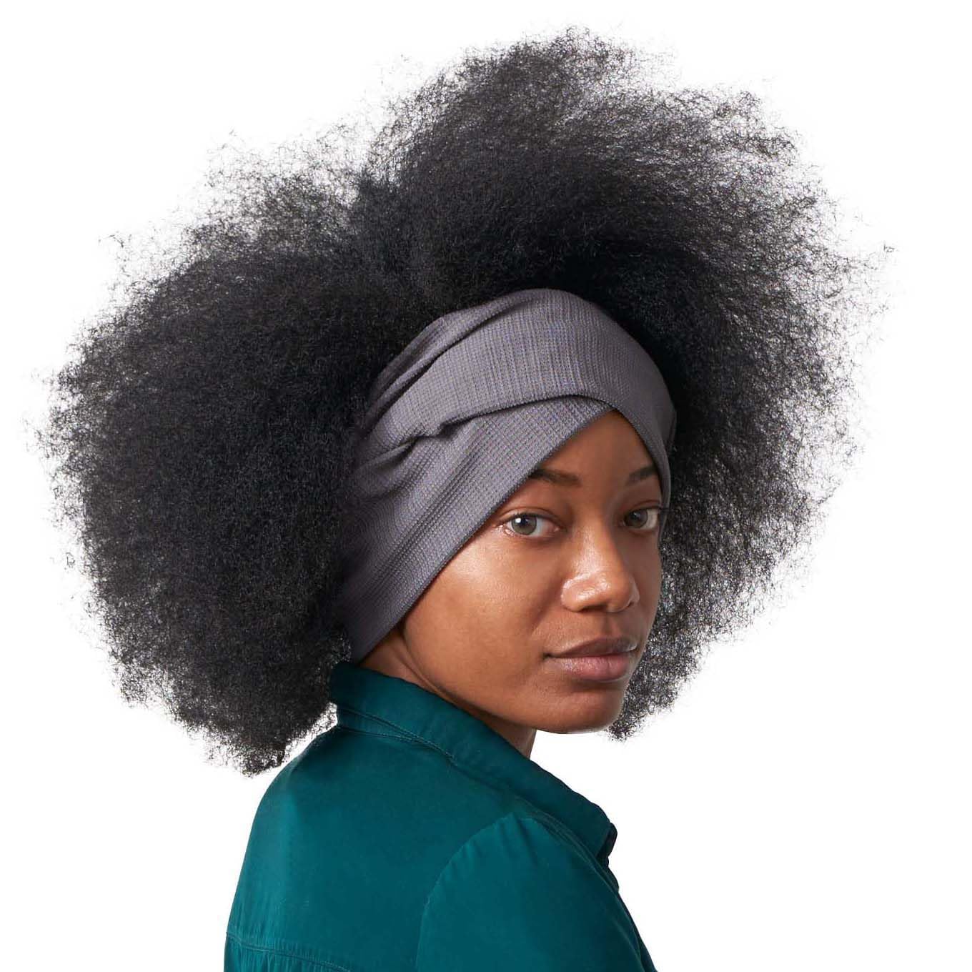 Headbands for Women Mens Head Wrap - Thick Boho Criss Cross Knitted Headband Sports Band Sweat-Wicking Waffle Line Charcoal Grey