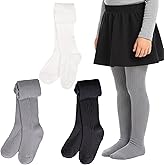 Pistha 3 Pack Girls Tights Winter Tights Footed Leggings Stockings for Toddler Girls School Uniform and Daily