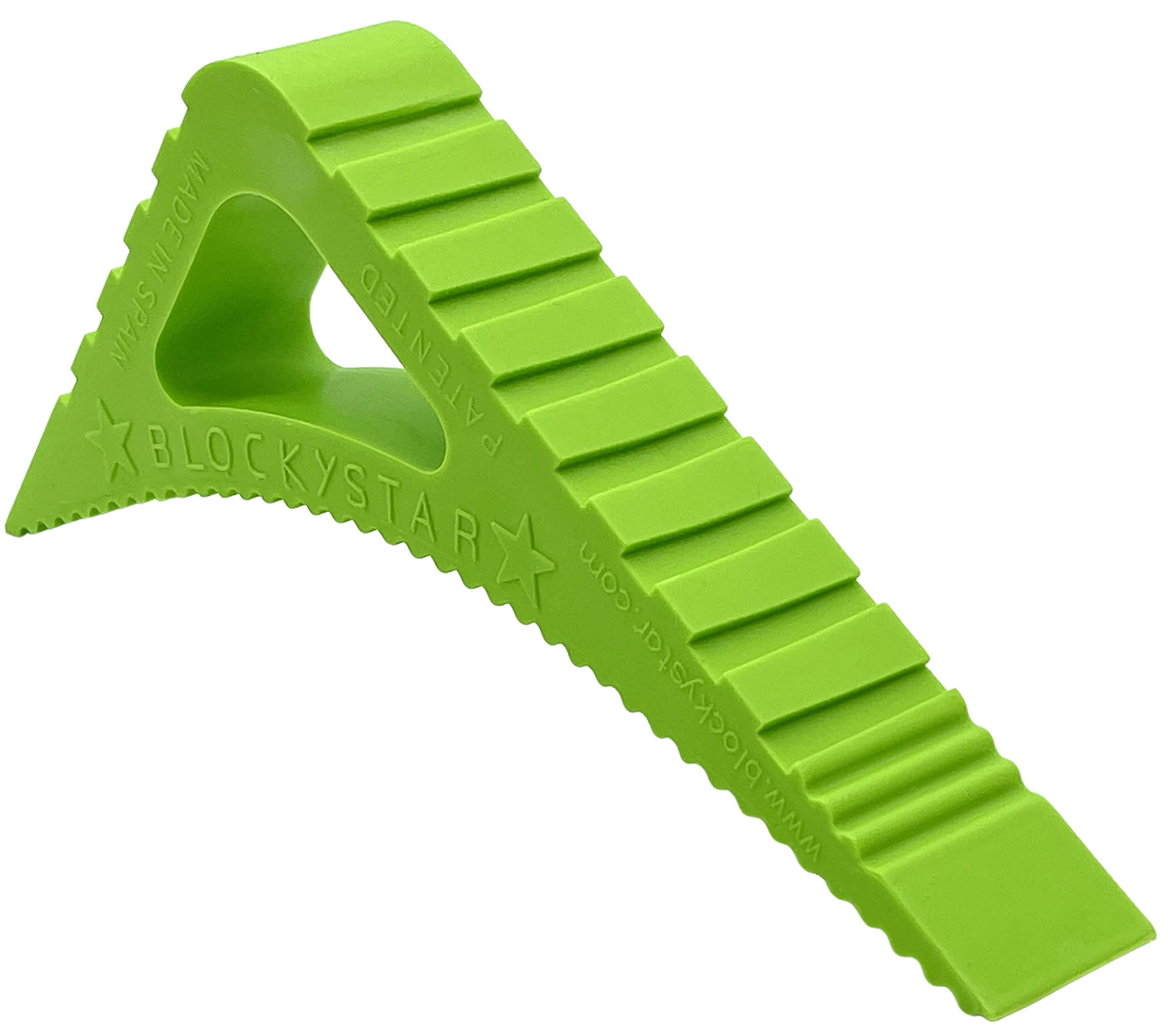 Blockystar Rubber Door Stopper & Window Wedge, Award Winning Decorative Doorstop, Multi-Surface Door Stoppers for Home, Office, Schools, Made in Spain, Green