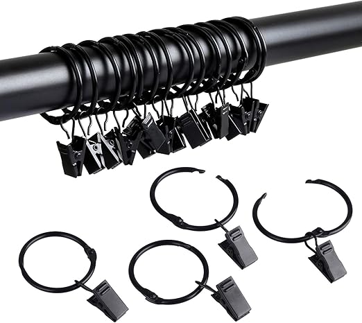 Amazon Com Splf 36 Pack Metal Openable Curtain Rings With Clips