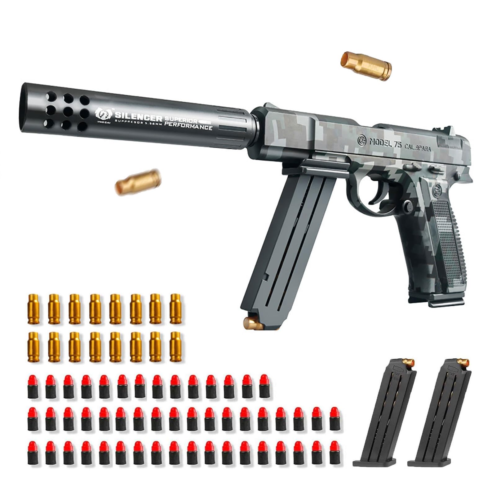 SiheToys Toy Guns with Soft Bullets, Pretend Plastic Toy Pistol, Education Foam Blaster for Outdoor Play, Birthday Present
