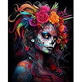 Sugar Skull Woman Portrait Paint by Numbers Kits 16x20 inch Canvas DIY Oil Painting for Kids, Students, Adults Beginner with Brushes and Acrylic Pigment - Graffiti Women Halloween (without Frame)