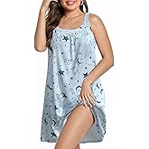 FLYCURVY Nightgowns for Women Plus Size Sleeveless Gown Sleepwear Soft Tank Sleepshirts Scoopneck Wide Strap Sleep Dress