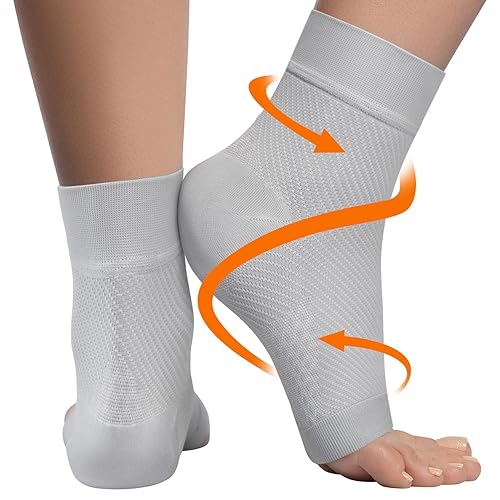KEMFORD Ankle Compression Sleeve Plantar Fasciitis Braces Open