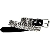 SCOPLATY Genuine Leather Black Studded Belt for Men and Women - Punk Rock, Y2k, Goth Style with Rivets and Spikes for Jeans