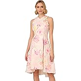 Adrianna Papell Womens Halter Jacquard Dress