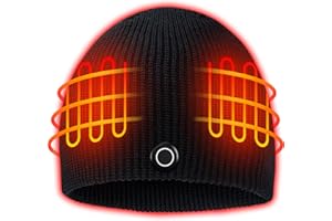 VEEST Heated Hat for Men Women, 7.4V Rechargeable Winter Heated Beanie, Electric Washable Heat Cap for Fishing