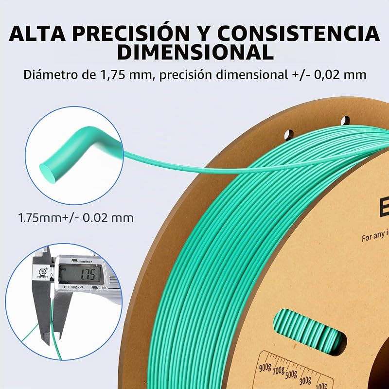 Filamento PLA+ 1.75 4KG Preto, Branco, Vermelho, Azul Escuro