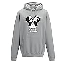 Personalised Disney Minnie Name Hoodie Choose Your Name and Colour (XX Large, Heather Grey)