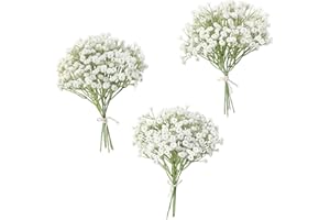 Floroom 18pcs Artificial Babys Breath Gypsophila Greenery Sprays, Real Touch White Fake Flowers for Wedding Bouquets Centerpieces Floral Arrangements and Decorations