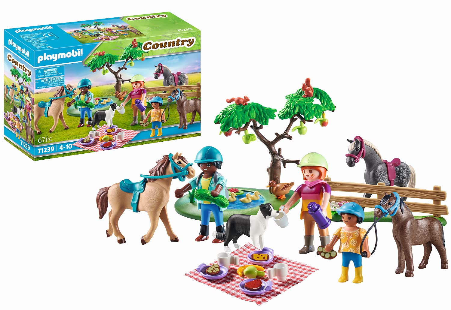 Playmobil 71239 Country Picnic Outing with Horses, pony Farm, Horse Toys, Fun Imaginative Role-Play, Playset Suitable for Children Ages 4+