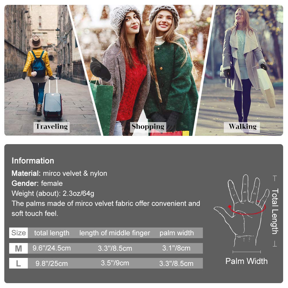 VBIGER Damenhandschuhe Winter Dicke Warme Handschuhe Touchscreen Handschuhe Winter Handschuhe Casual Handschuhe SMS Handschuhe für Outdoor