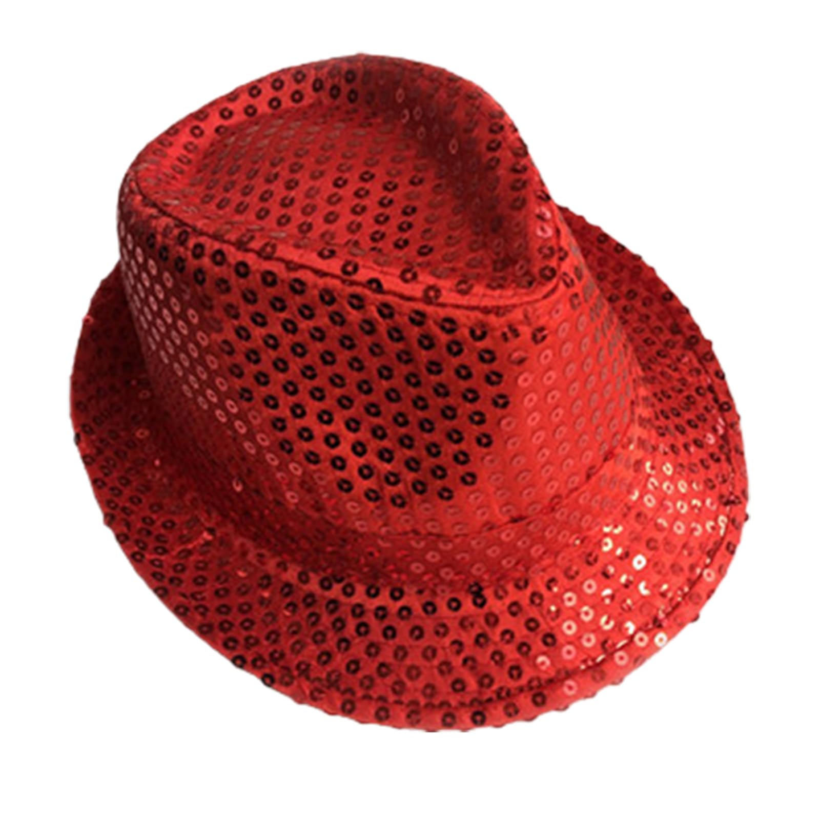 GWAWG Sequin Hat, Glitter Jazz Caps, Disco Hip-Hop Sequin Fancy Dress, for Hen Party Night Wedding Mardi Gras, Retro 70 Theme Dance