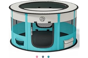 Playpen for Dogs, 44" Large Pet Playpens Foldable Portable in/Outdoor Travel Exercise Pen for Puppy Dog Cat Rabbit with Carry