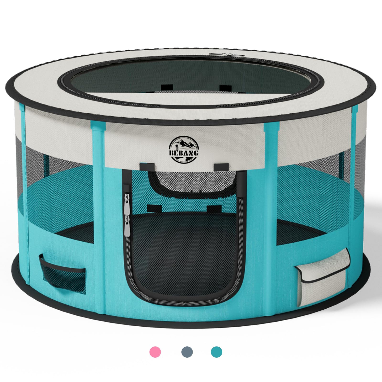 Photo 1 of Playpen for Dogs, 44"*44"*24" Large Foldable Pet Play Pens Indoor Outdoor Exercise Pen with Carrying Case Food Bowl for Cat Puppy Rabbit