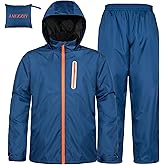 JAEZZIY Rain Suits for Men Women Waterproof Lightweight Hooded Breathable Rain Gear Raincoat for Fishing Hiking Cycling