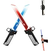 AOCQM Dual-Blade Light Sword | 2-in-1 Red/Blue Reversible Hilt Retractable Blade | Cosplay Fidget Toy, Birthday Valentines Gift for Boys Teens &amp; Collectors
