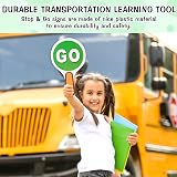 Thinp 2 Pack Stop Go Sign PVC Waterproof Traffic Safety Teaching Crossing Guard view 5
