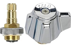 Leyso Cold Knob Handle Kit with Stem for ABC 4" Hand Sink Faucet, Twist Counter-Clockwise to Open