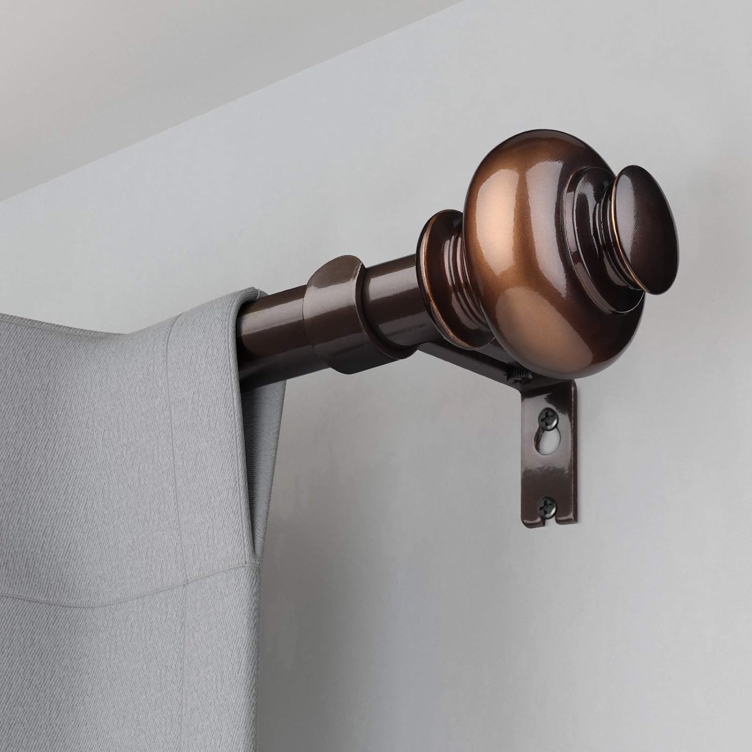 Joddmoka Curtain Rod 72 to 144 inch Drapery Rod 1 inch for Window with Decorative Finial Telescoping Single Window Rod…: Home Improvement
