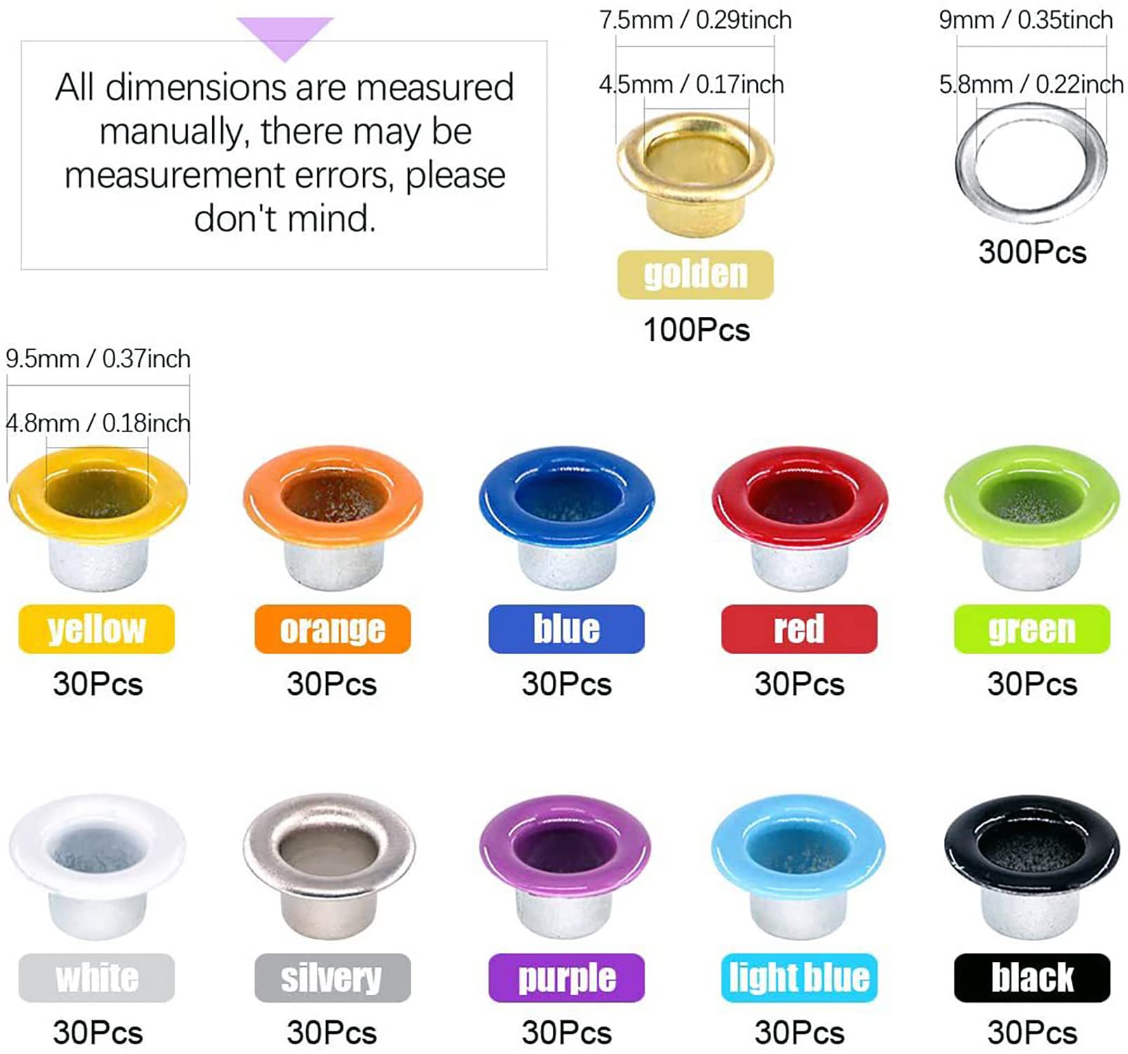 Eyelet Hole Punch Pliers, 3/16 in(5mm) Eyelet Grommet Pliers Kit Metal Eyelets Kits with 400PCS Multicolor Grommets Shoe Eyelets Grommet Sets for Leather Fabric Belt Clothes Decorative Repair